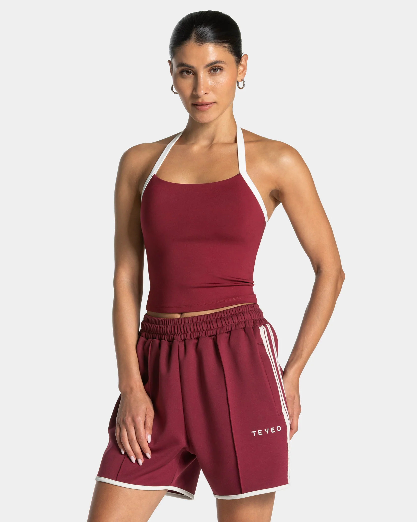 Club Neckholder Top "Weinrot"