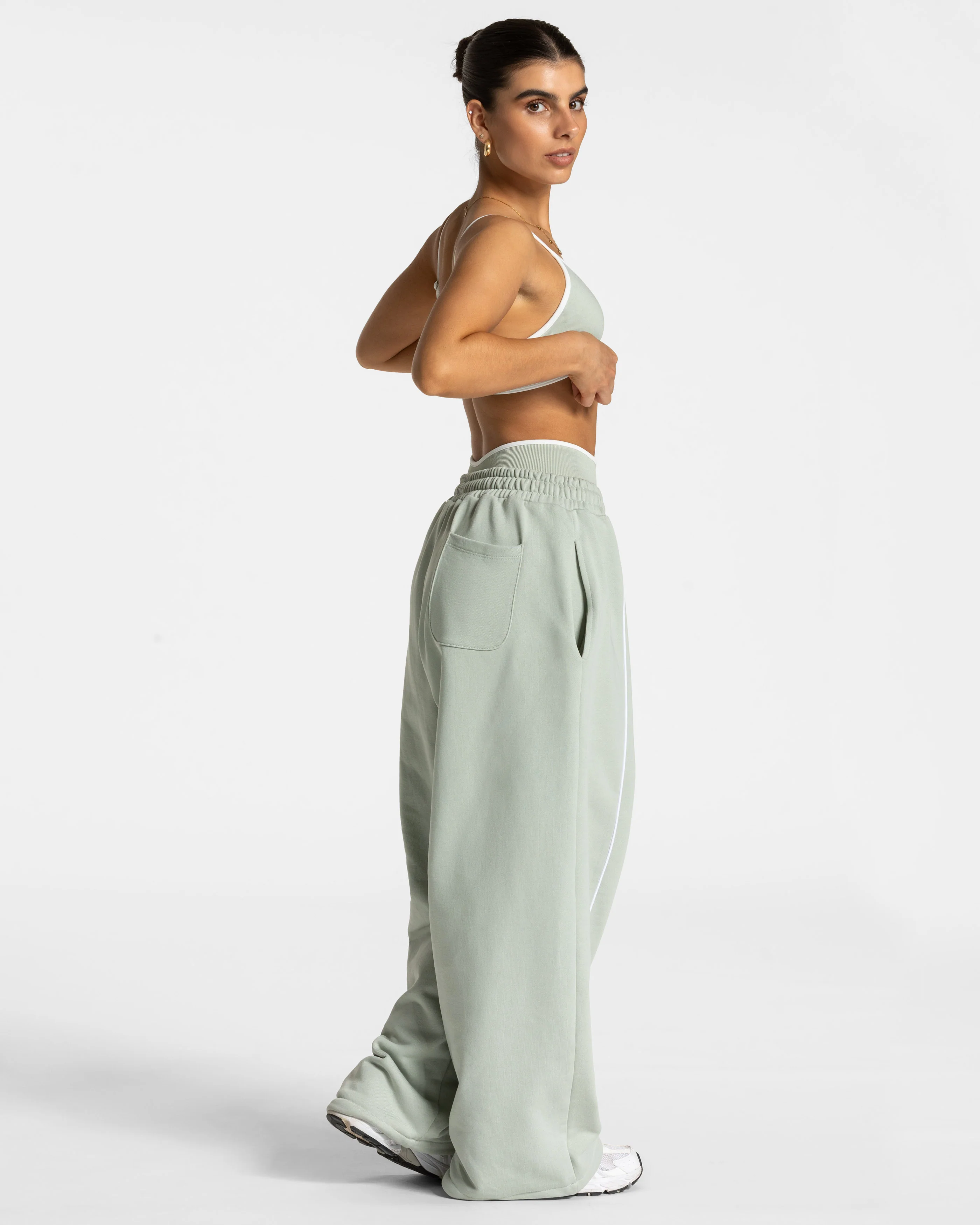 Contrastline Wide Leg Jogger "Pistachio" - Image 5
