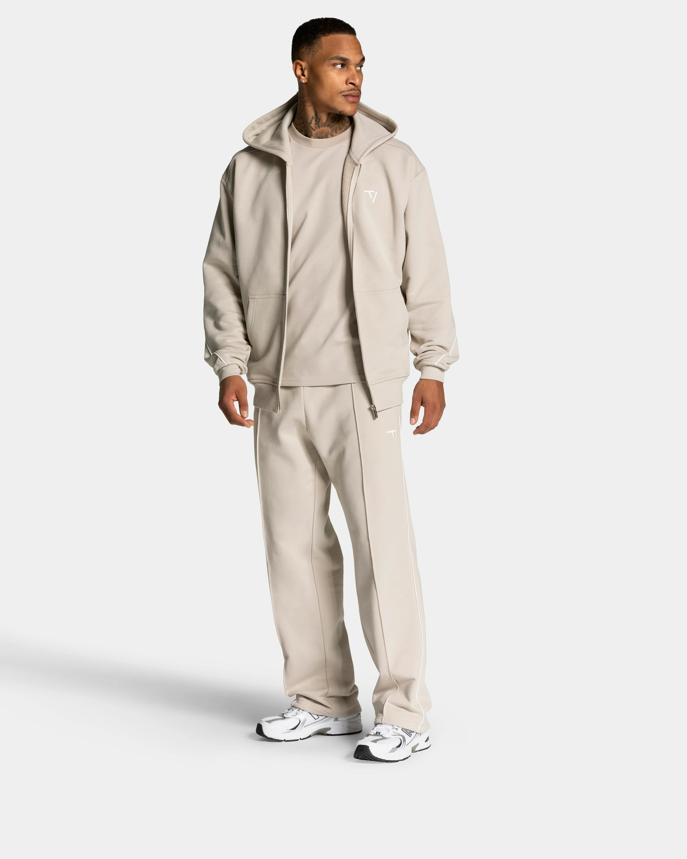 Contrastline Zip Jacke "Cream" - Image 3