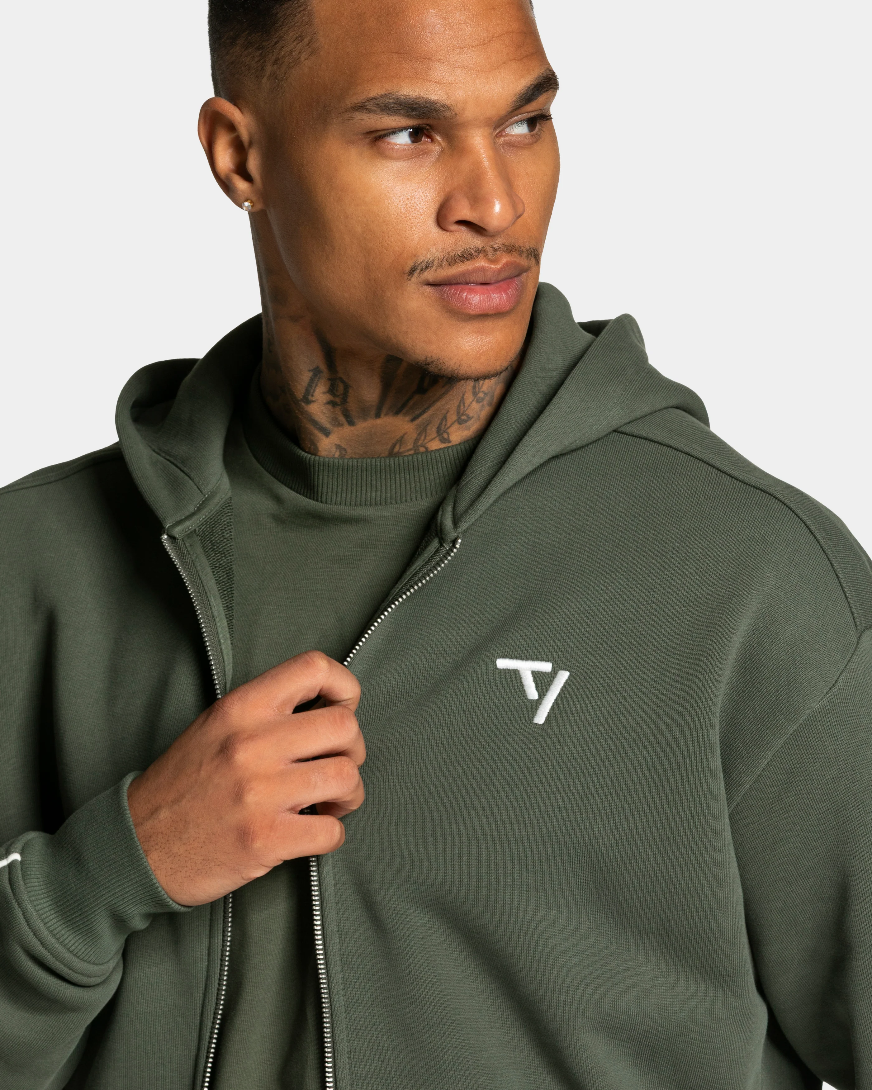 Contrastline Zip Jacke "Khaki" - Image 4