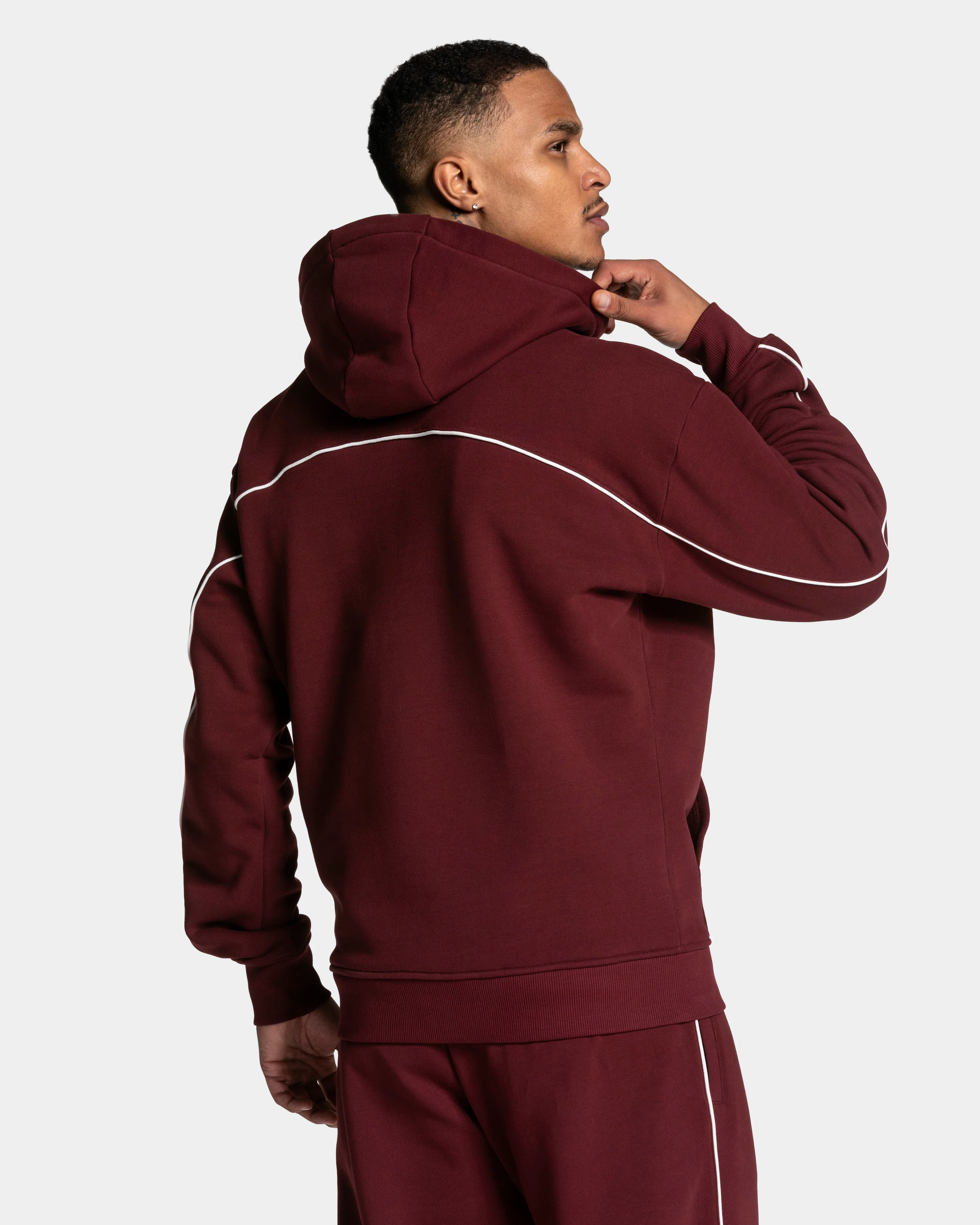 Contrastline Zip Jacke "Weinrot" - Image 2