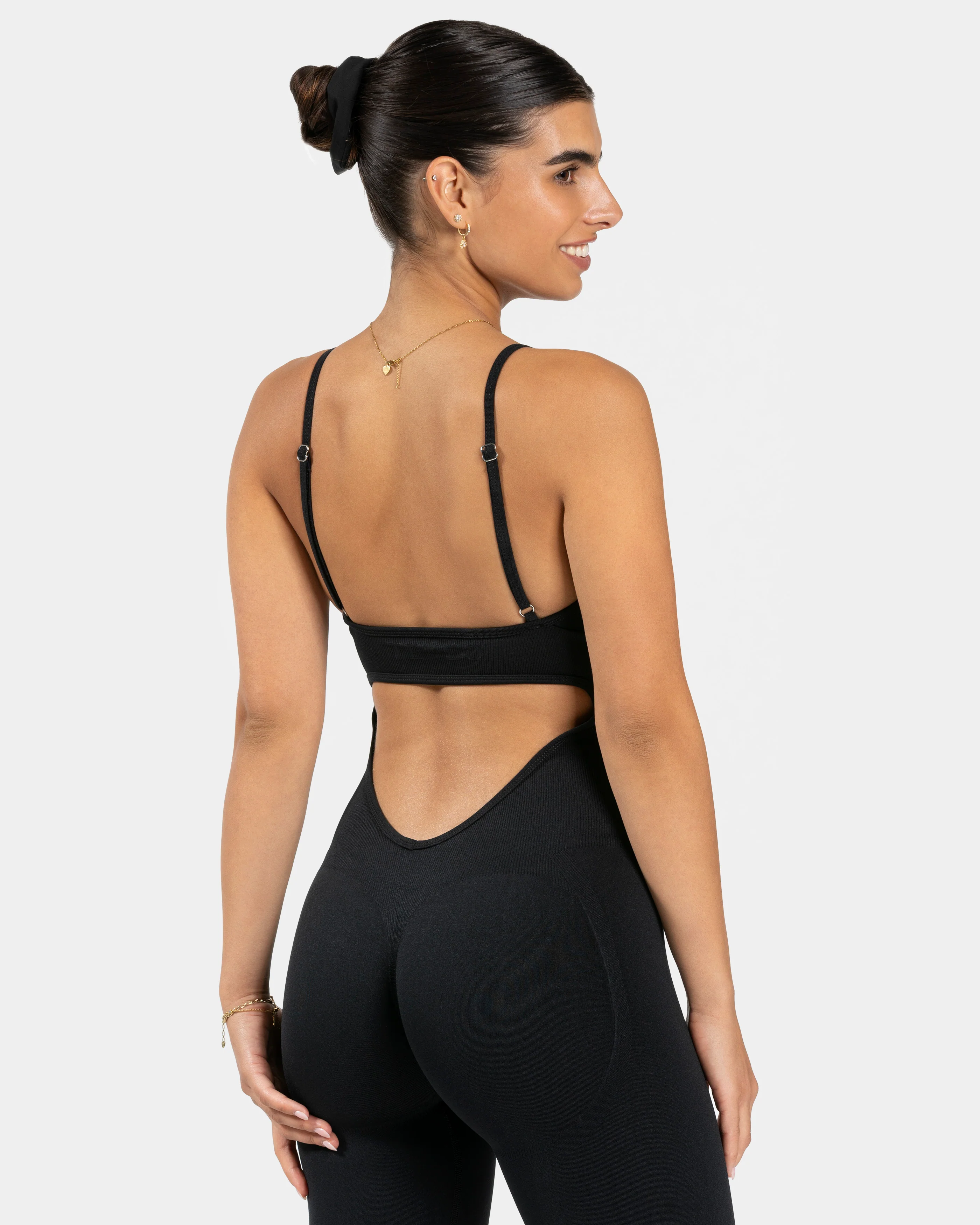 Essence V-Back Covert Scrunch Jumpsuit "Schwarz" - Image 3