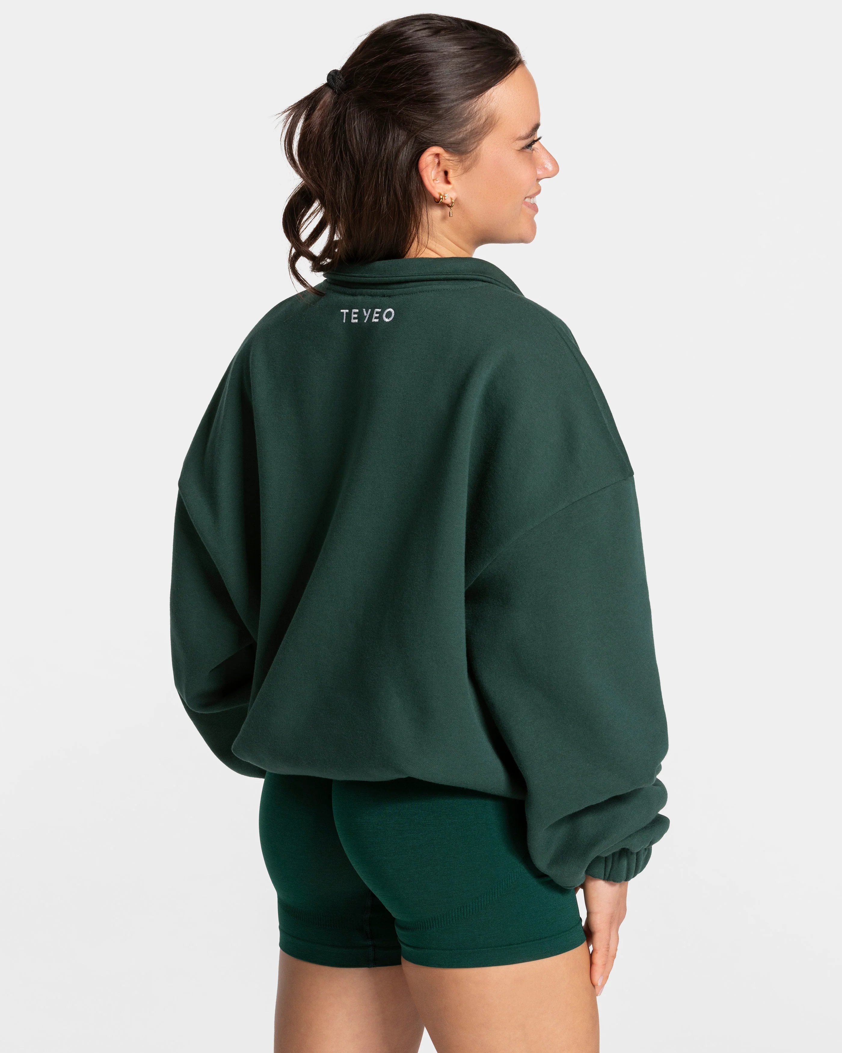 Femme Half Zip Sweater "Dunkelgrün" - Image 2