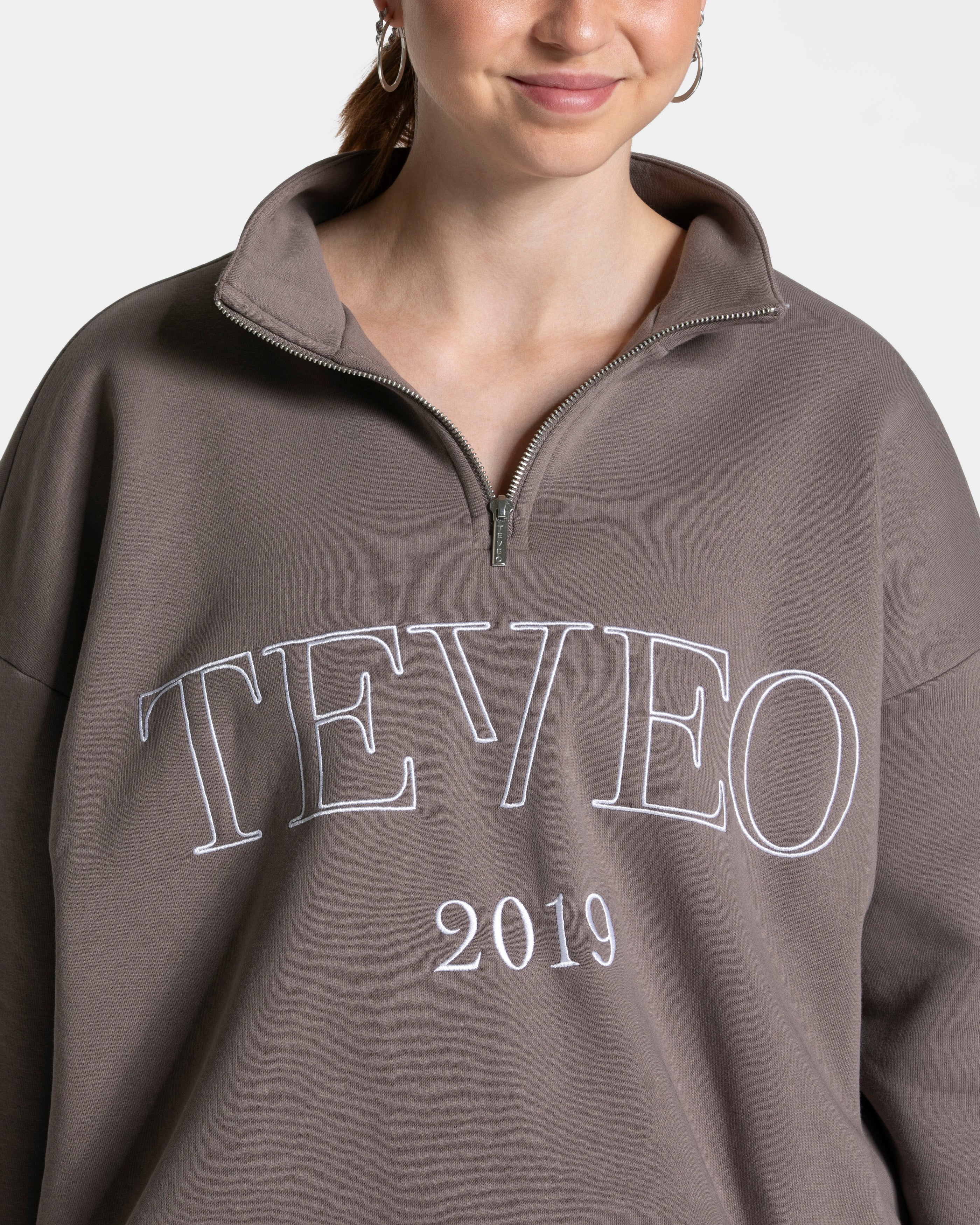 Femme Half Zip Sweater "Mokka" - Image 2