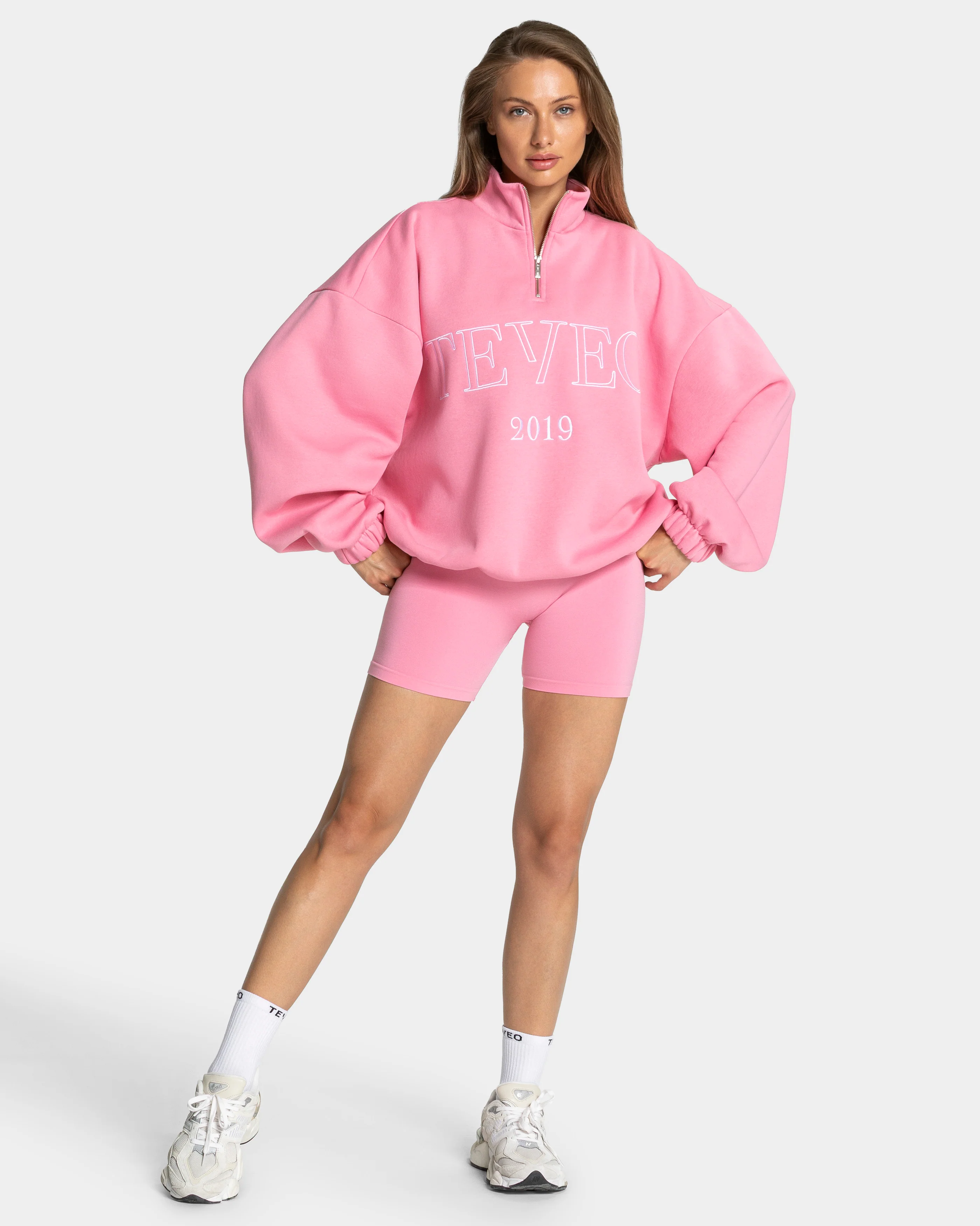 Femme Half Zip Sweater "Pink" - Image 3
