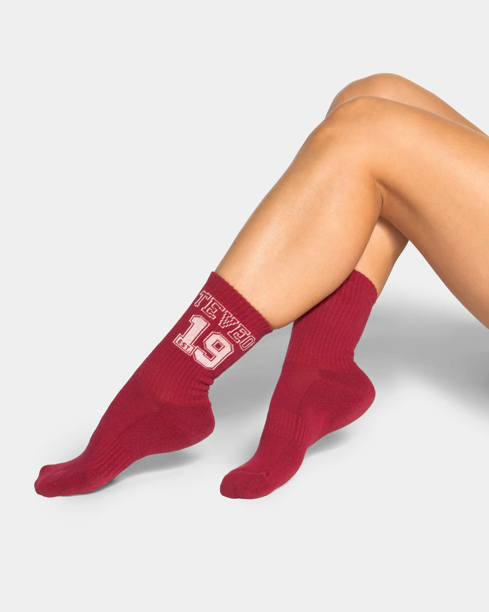Football Socken "Cranberry/Off White" - Image 2