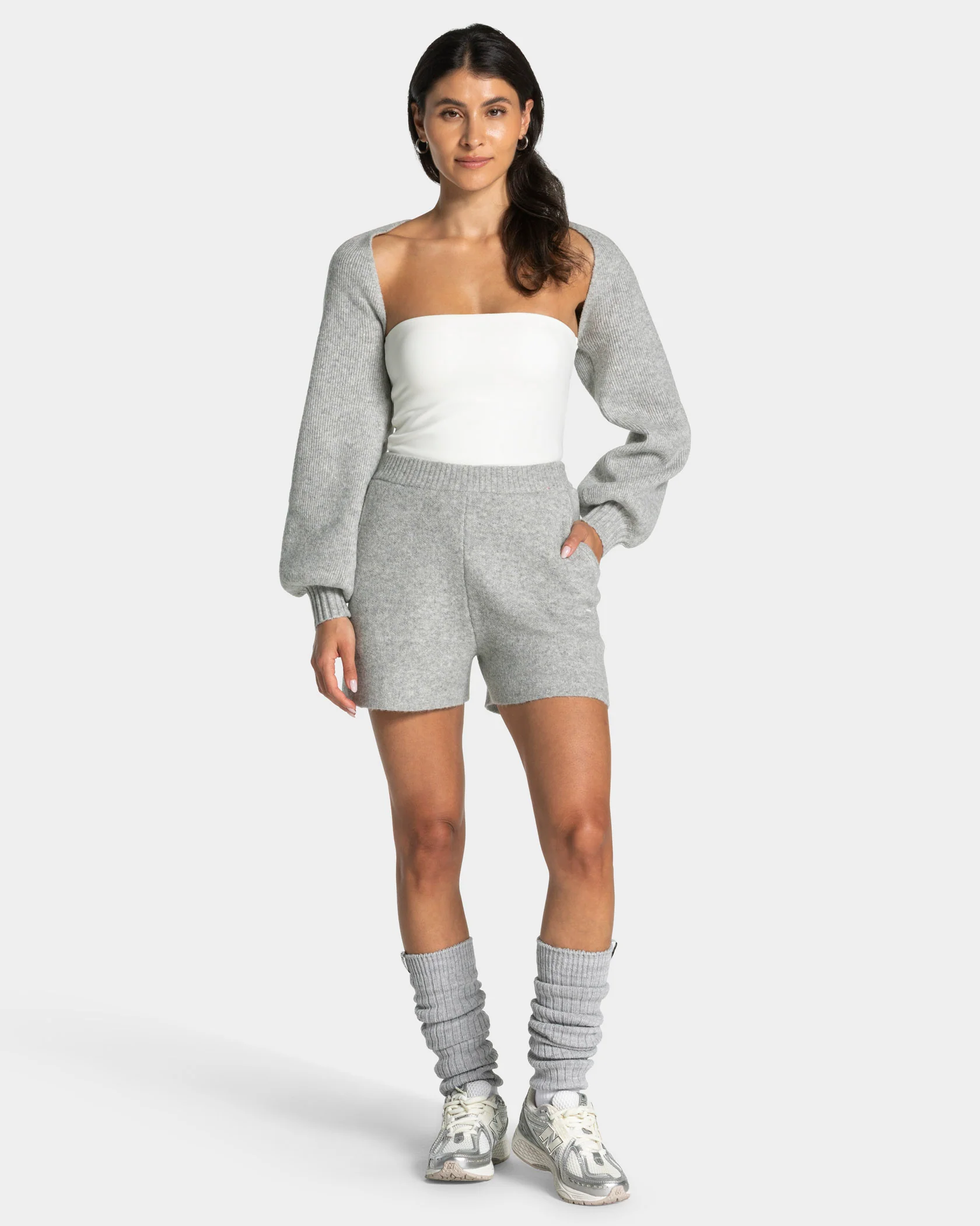 Knit Shorts "Grau Meliert" - Image 3