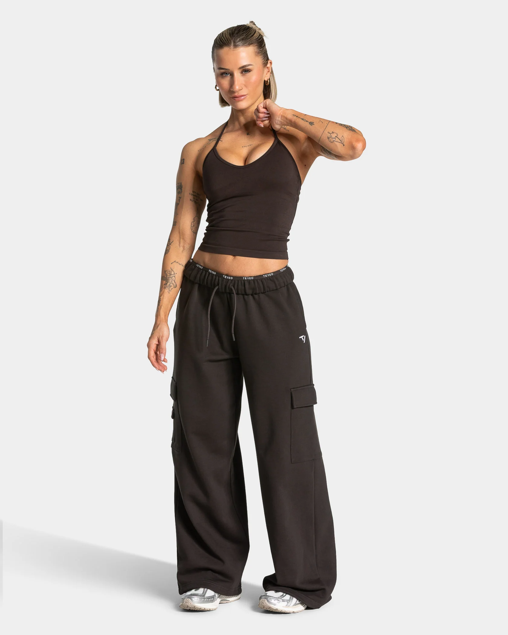 Lift Wide Leg Cargo Jogger Women "Dark Chocolate" - Image 3