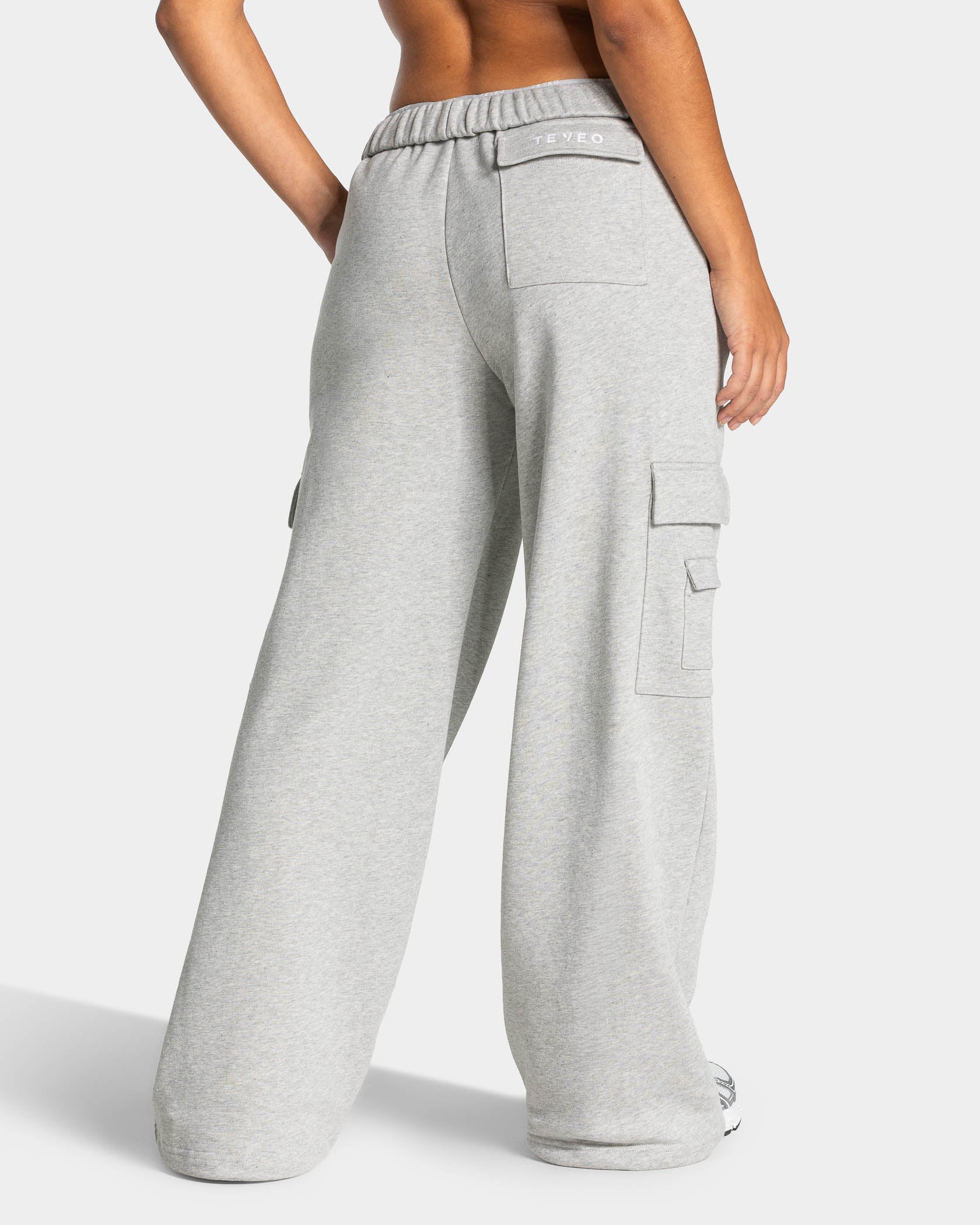 Lift Wide Leg Cargo Jogger Women "Hellgrau Meliert" - Image 2