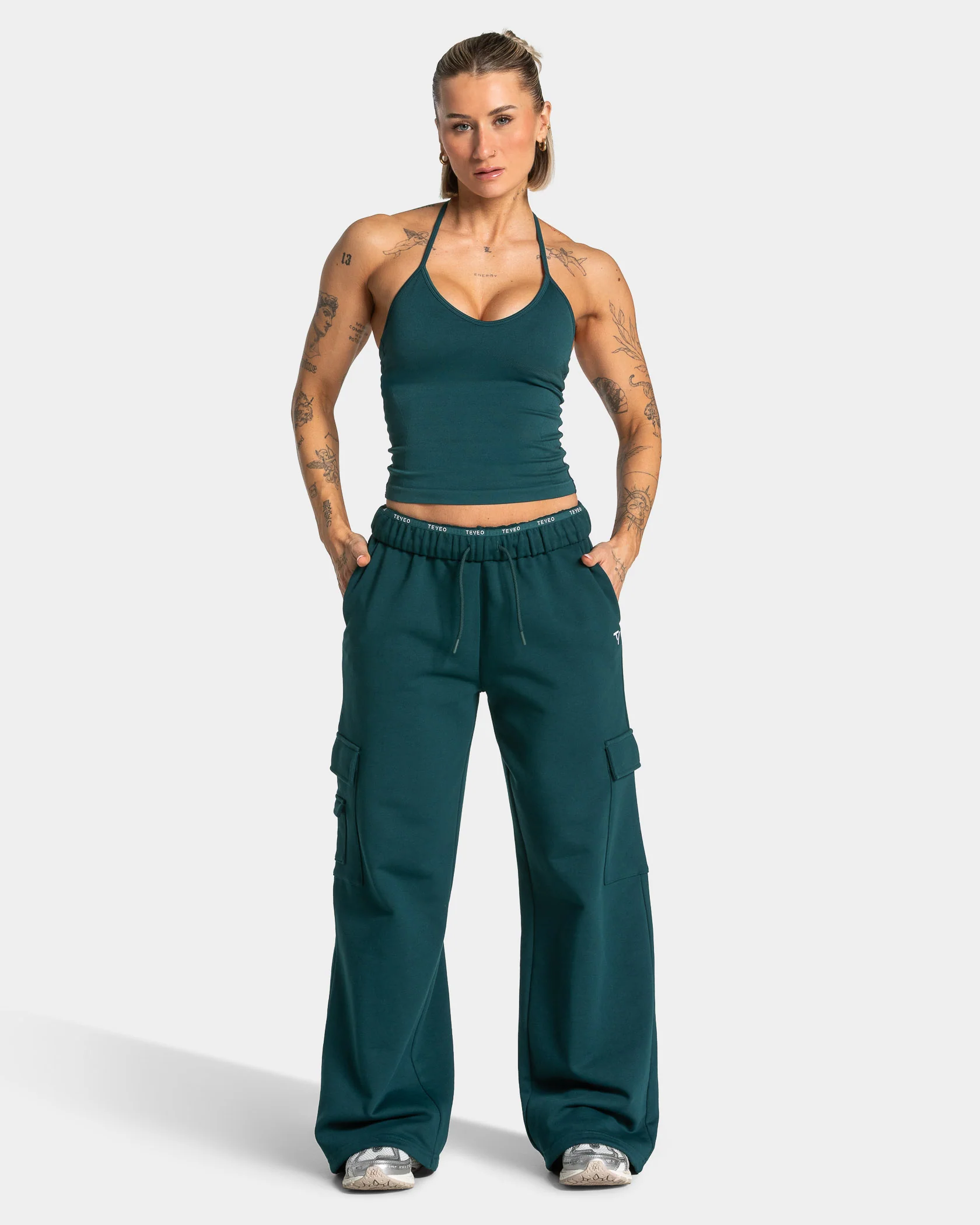 Lift Wide Leg Cargo Jogger Women "Teal" - Image 3