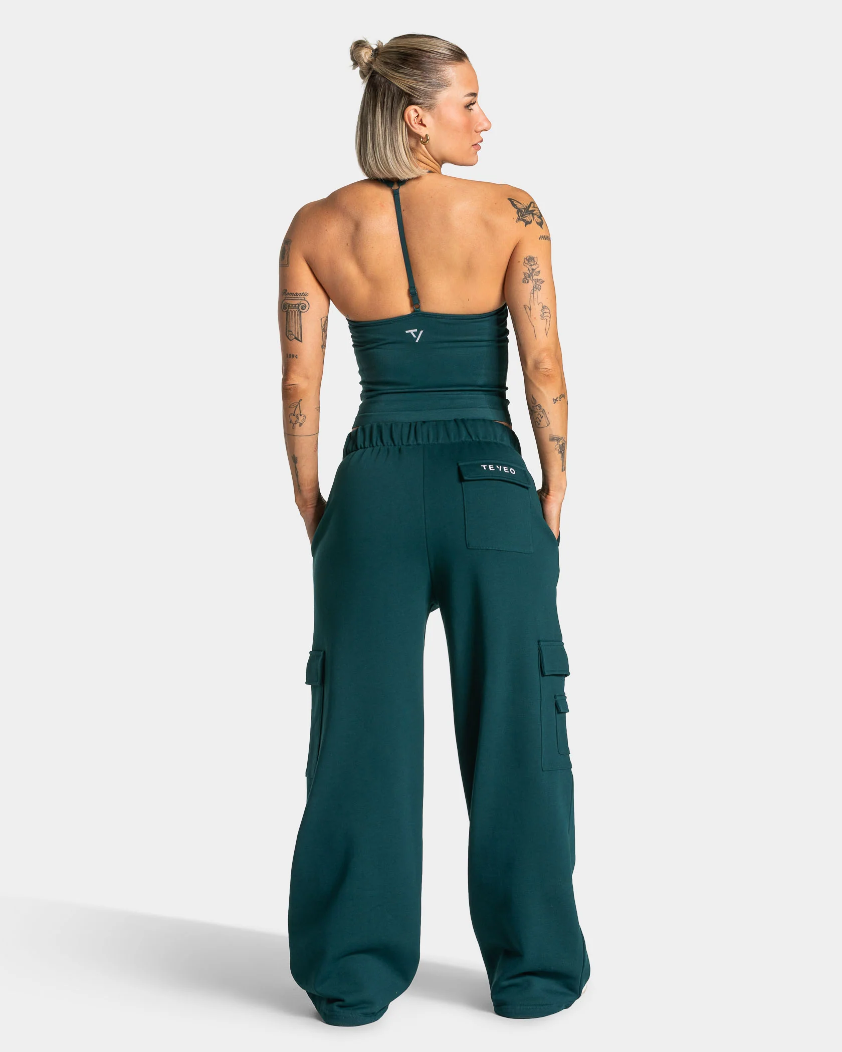 Lift Wide Leg Cargo Jogger Women "Teal" - Image 5