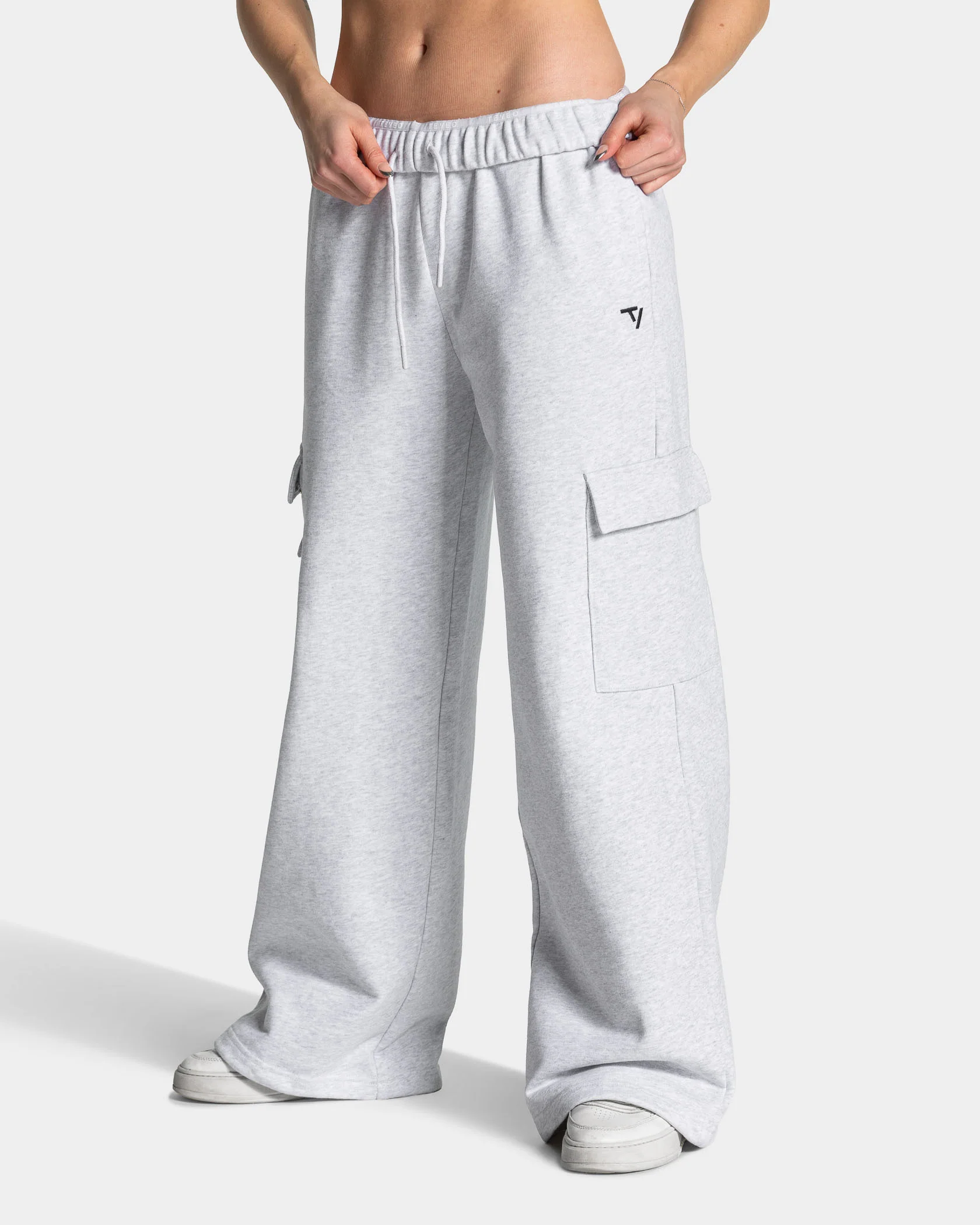 Lift Wide Leg Cargo Jogger Women "Weiß Meliert"