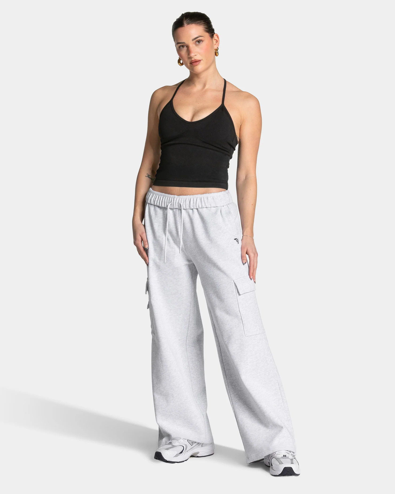 Lift Wide Leg Cargo Jogger Women "Weiß Meliert" - Image 3