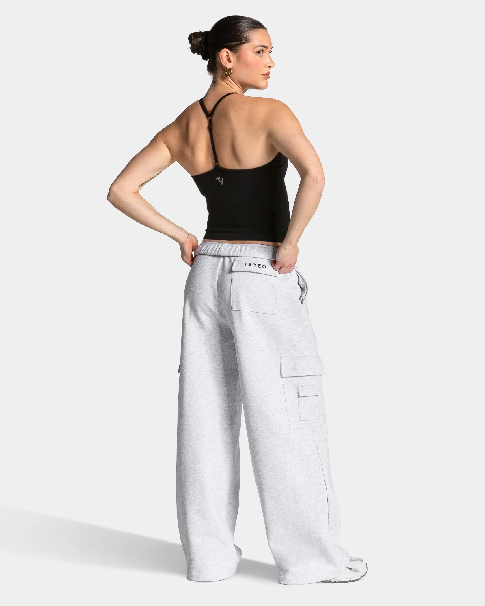 Lift Wide Leg Cargo Jogger Women "Weiß Meliert" - Image 5