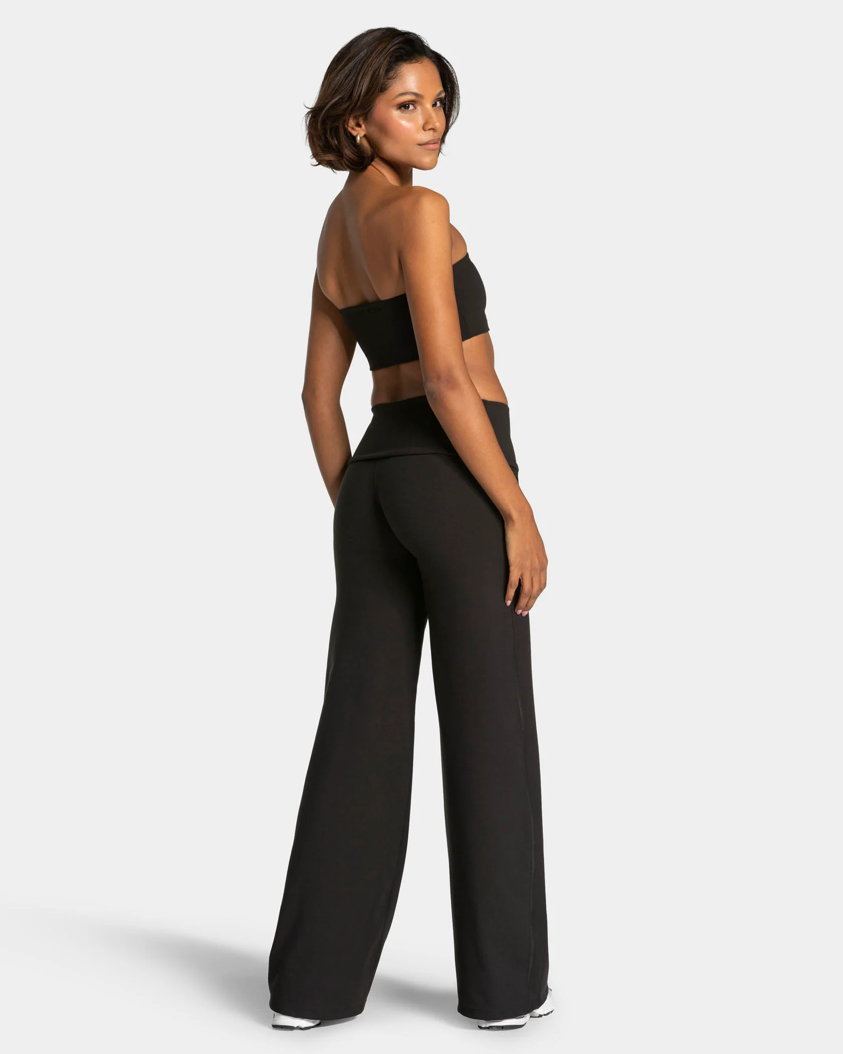 Mellow Fold Over Straight Leg Pants Tall "Schwarz" - Image 5