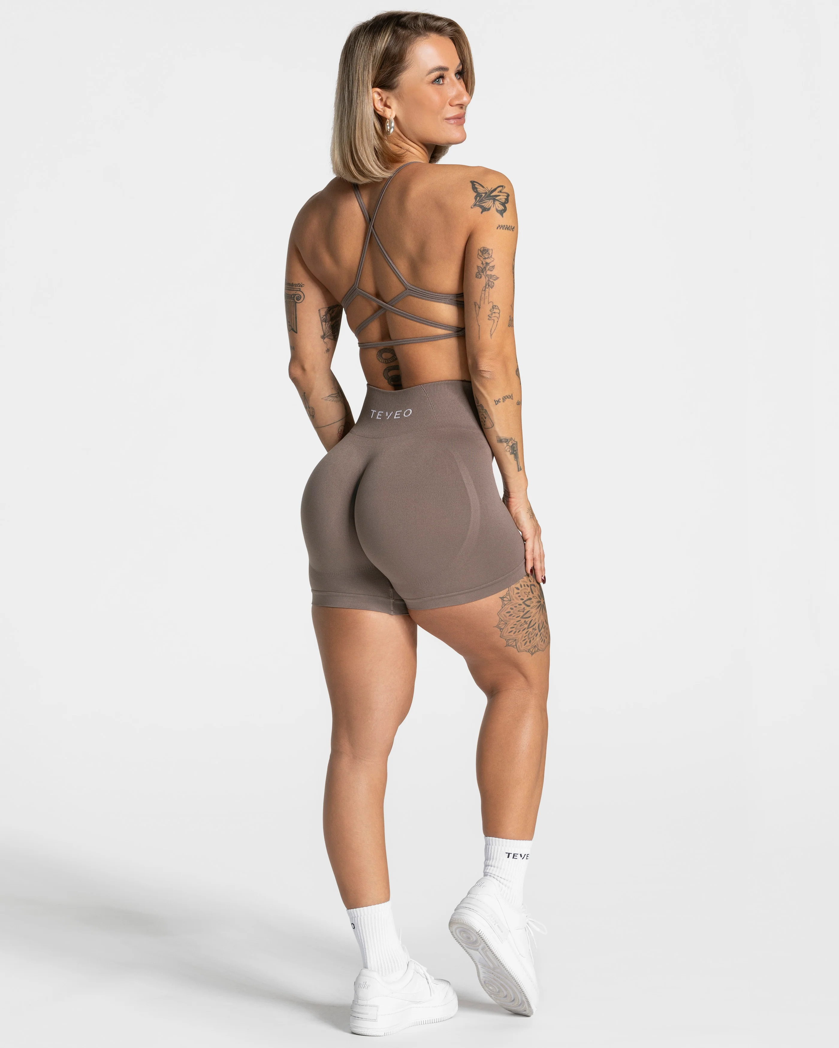 Pure Covert Scrunch Shorts "Mokka" - Image 3