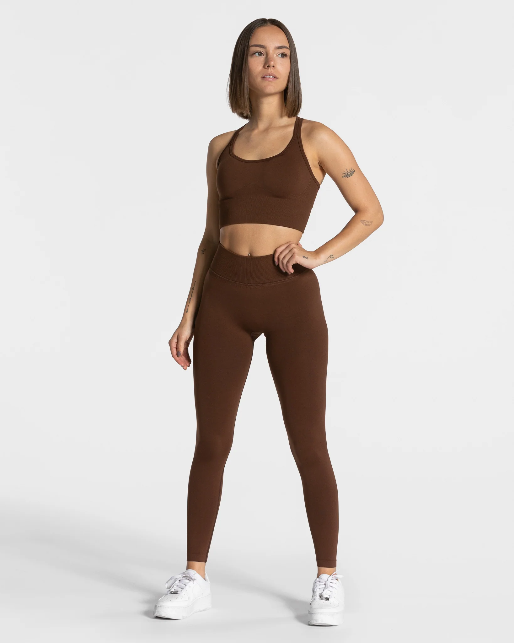 Statement Scrunch Leggings "Kaffee" - Image 3